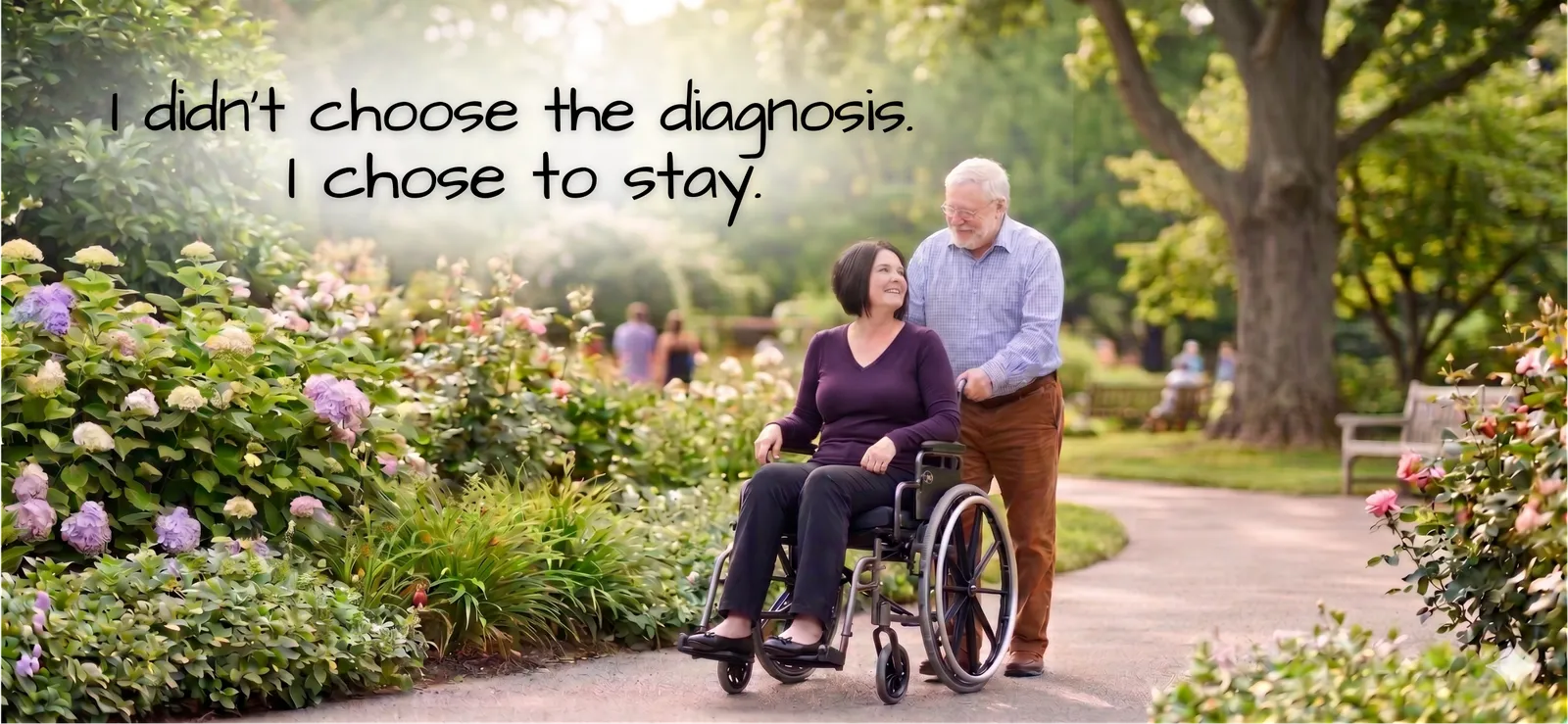 A caregiver supporting a loved one who uses a wheelchair